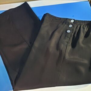 Nice Soft Surroundings Black Wide Leg Sailor Tencel Pants womens M High Waist